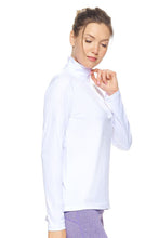 Load image into Gallery viewer, Ladies Quarter-zip Performance Pullover - White
