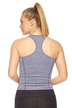 Load image into Gallery viewer, Flex Performance Cropped Racerback Tank - Heather Navy
