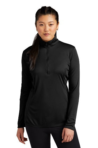 Ladies Quarter-zip Comfort Performance Pullover - Black