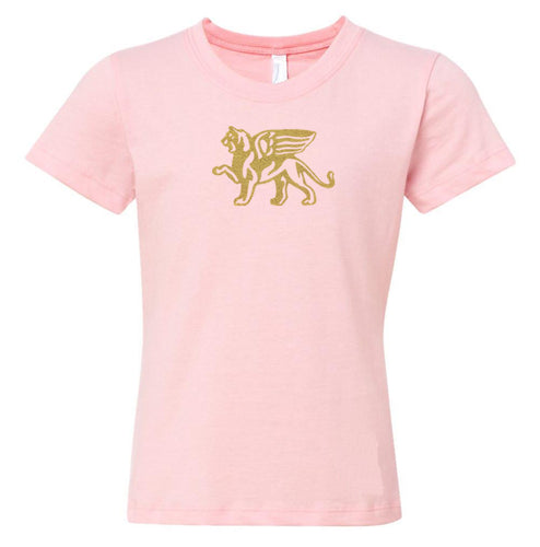 Girls Gold Lion Comfort Tee - Loriet Activewear