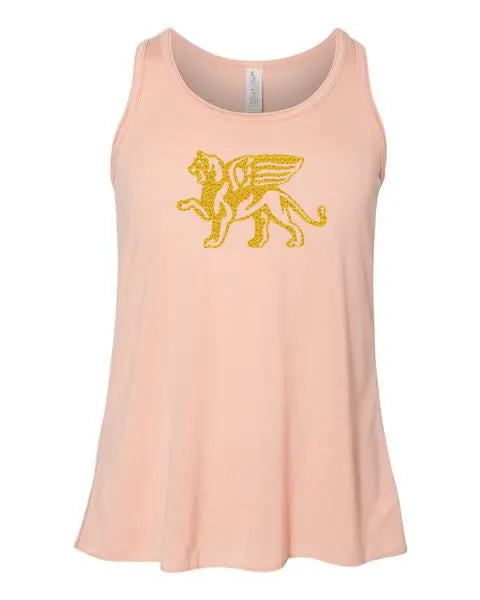 Girls Gold Lion Racerback Tank Top - Loriet Activewear